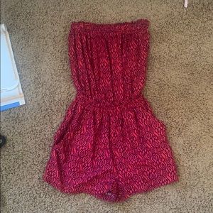 Red and Black Romper